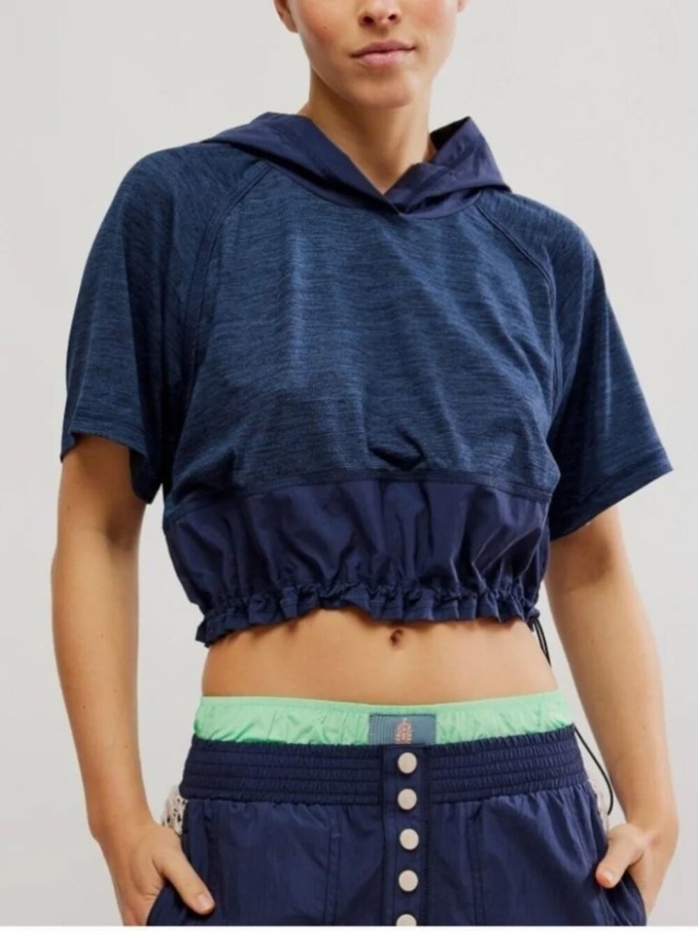 FP Movement Free People On The Move Cropped Hoodie Midnight Navy L - Picture 7 of 13